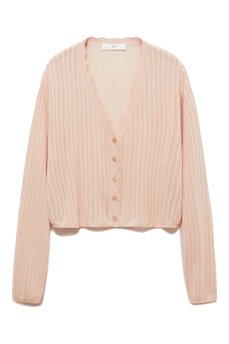 Pointelle Pajama Cardigan, Alternate, color, SALMON