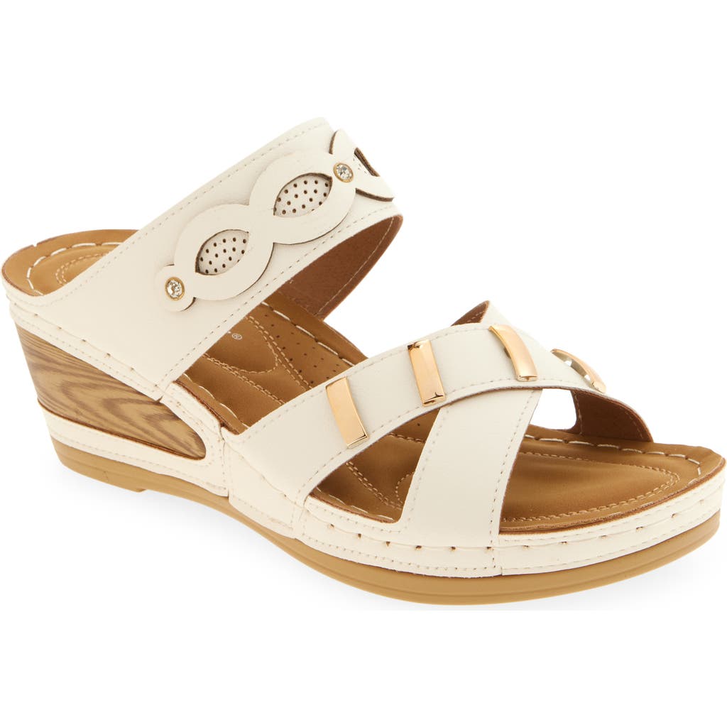 Extreme By Eddie Marc Buckle Wedge Slide Sandal