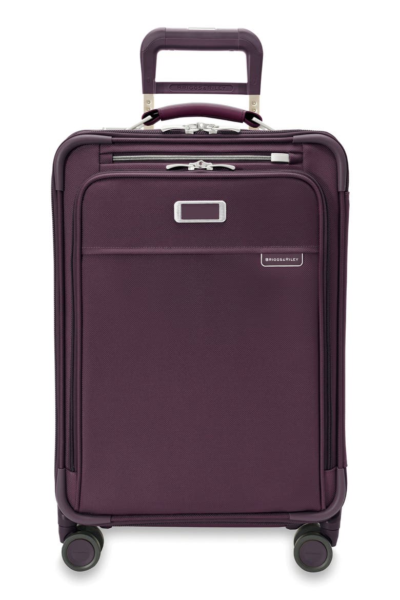 Baseline Essential 22-Inch Expandable Spinner Carry-On Bag, Main, color, PLUM