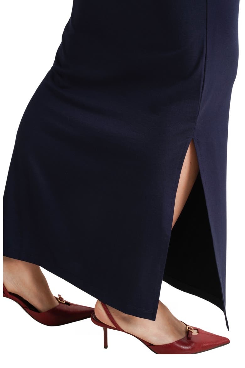 The Curve Ruched Maternity Maxi Dress, Alternate, color, Dark Navy