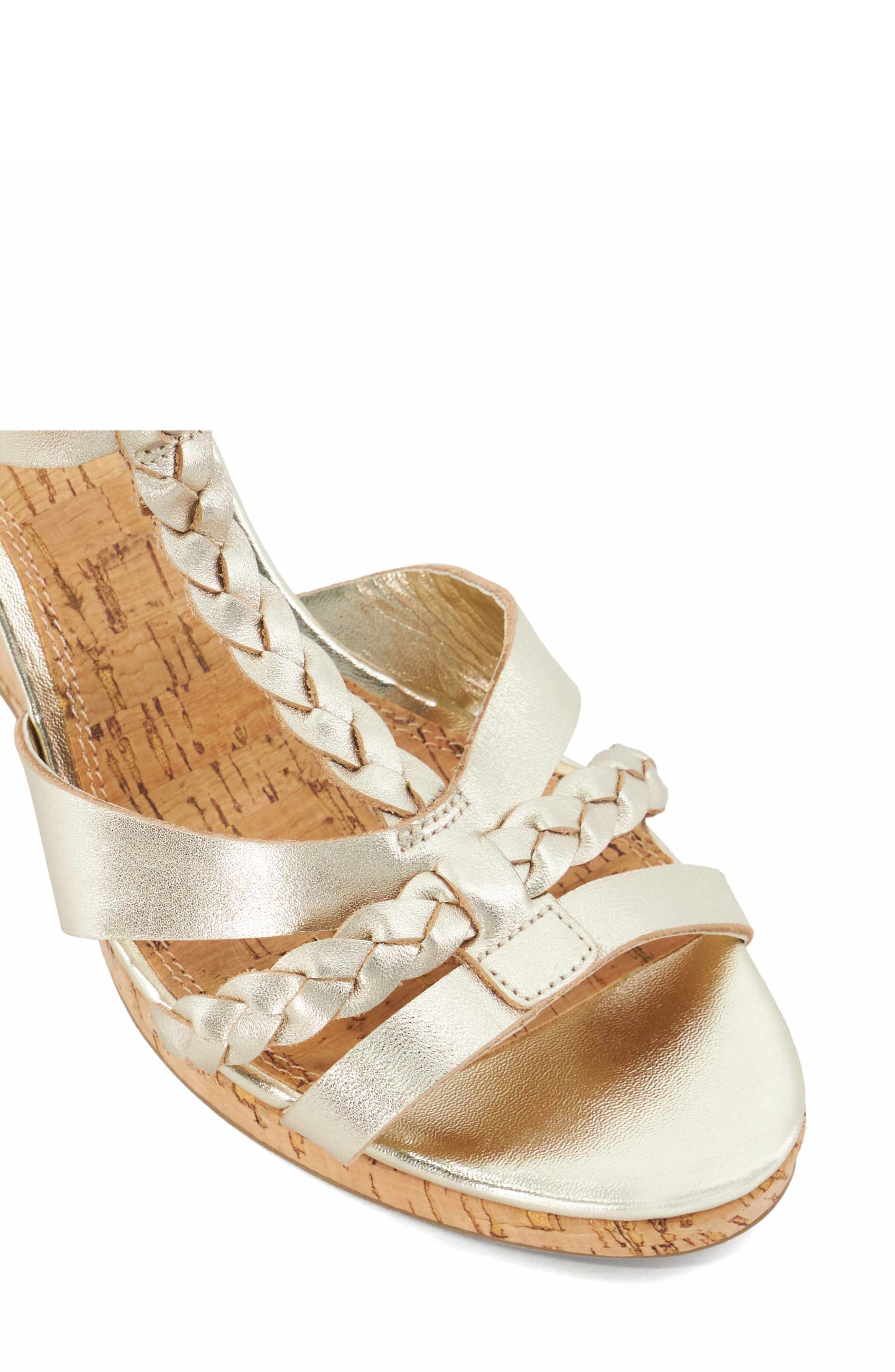 Dune London Koali Wedge Sandal, Alternate, color, Gold