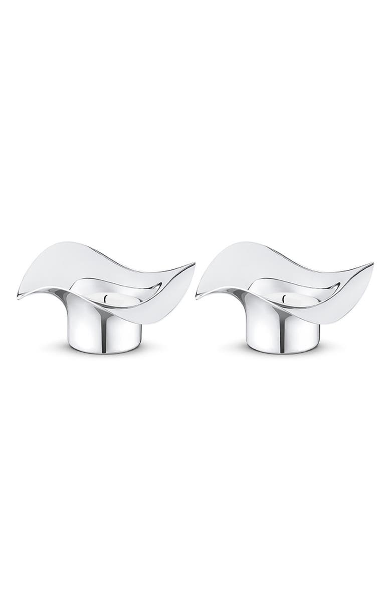 Georg Jensen Cobra Set of 2 Tealight Candleholders, Main, color, 