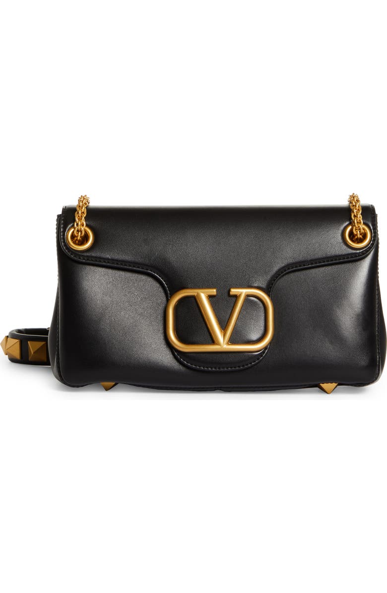 Valentino Garavani Valentino Stud Sign VLOGO Leather Shoulder Bag, Main, color,