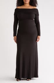 Renee C Off the Shoulder Long Sleeve Maxi Dress