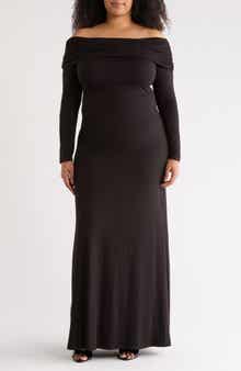Renee C Off the Shoulder Long Sleeve Maxi Dress