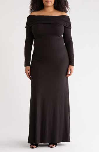 Renee C Off the Shoulder Long Sleeve Maxi Dress