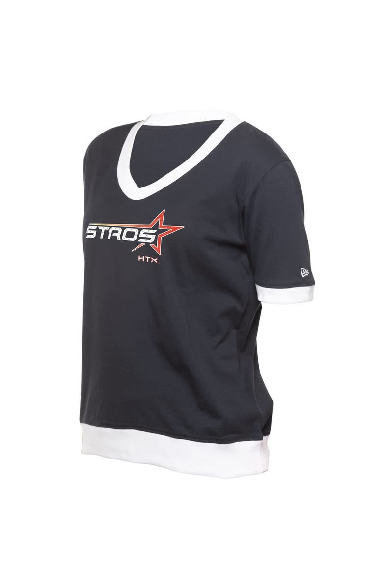 New Era Women's New Era  Navy Houston Astros 2025 City Connect Rhinestone V-Neck T-Shirt, Alternate, color, 