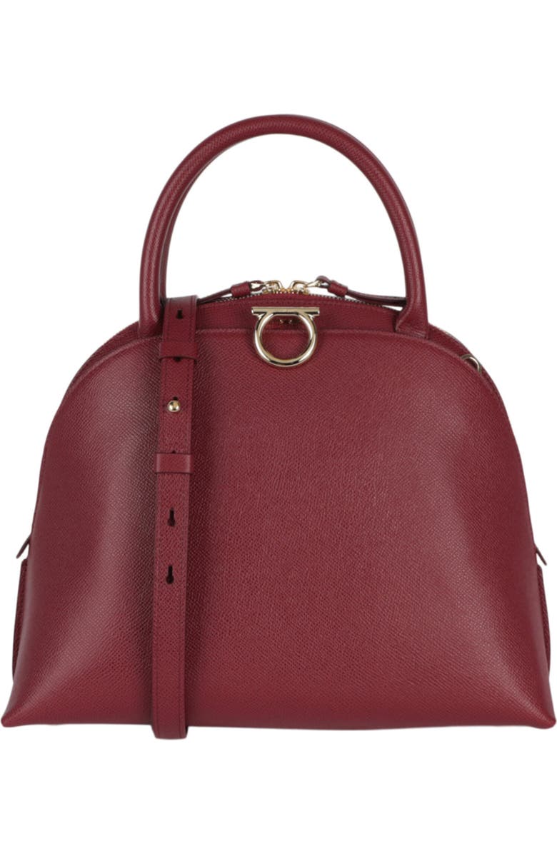 FERRAGAMO Gancini Medium Top Handle Bag, Main, color, Burgundy