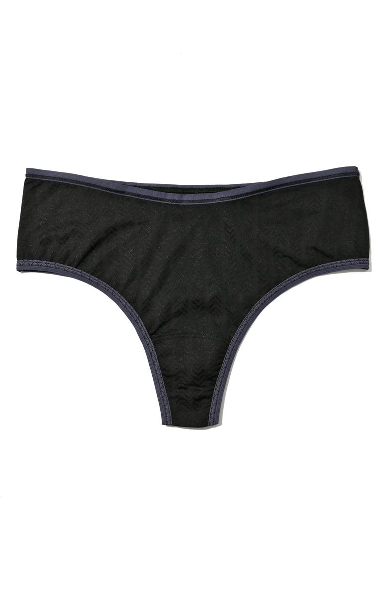 Hanky Panky Movecalm High Waist Thong, Alternate, color, Black/ Granite
