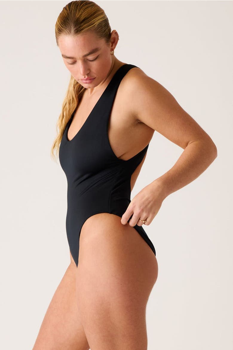 The Crossback One Piece - Tall, Alternate, color, Matte Black