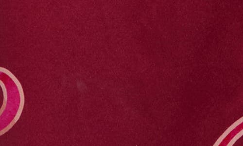 Natori Deco Satin Robe In Red
