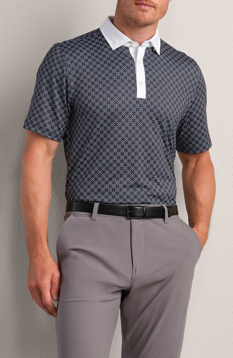 Rhone Golf Sport Geo Print Performance Polo, Main, color, 