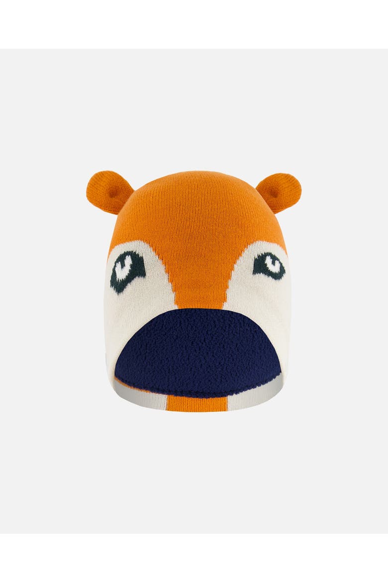 Boy's Knit Hat Orange Fox Face, Main, color, Orange Fox