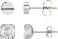 Adornia Men's Silver Plated Stud Earrings