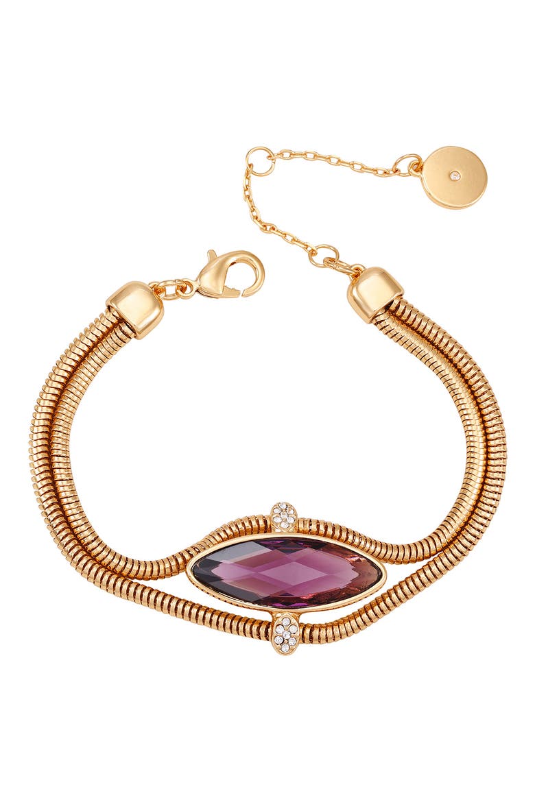 Crystal Snake Chain Bracelet, Alternate, color, GOLD TONE