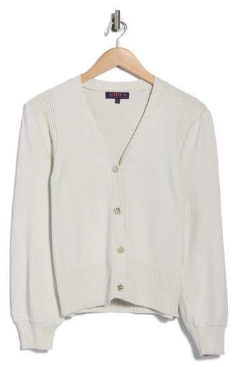 Joseph A Faux Pearl Button Cardigan In Multi