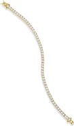 SAVVY CIE JEWELS 14K Gold Plated Cubic Zirconia Tennis Bracelet