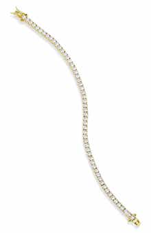 SAVVY CIE JEWELS 14K Gold Plated Cubic Zirconia Tennis Bracelet