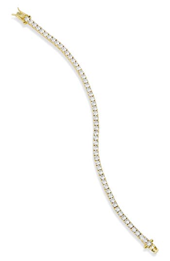 Savvy Cie Jewels 14k Gold Plated Cubic Zirconia Tennis Bracelet In Gold