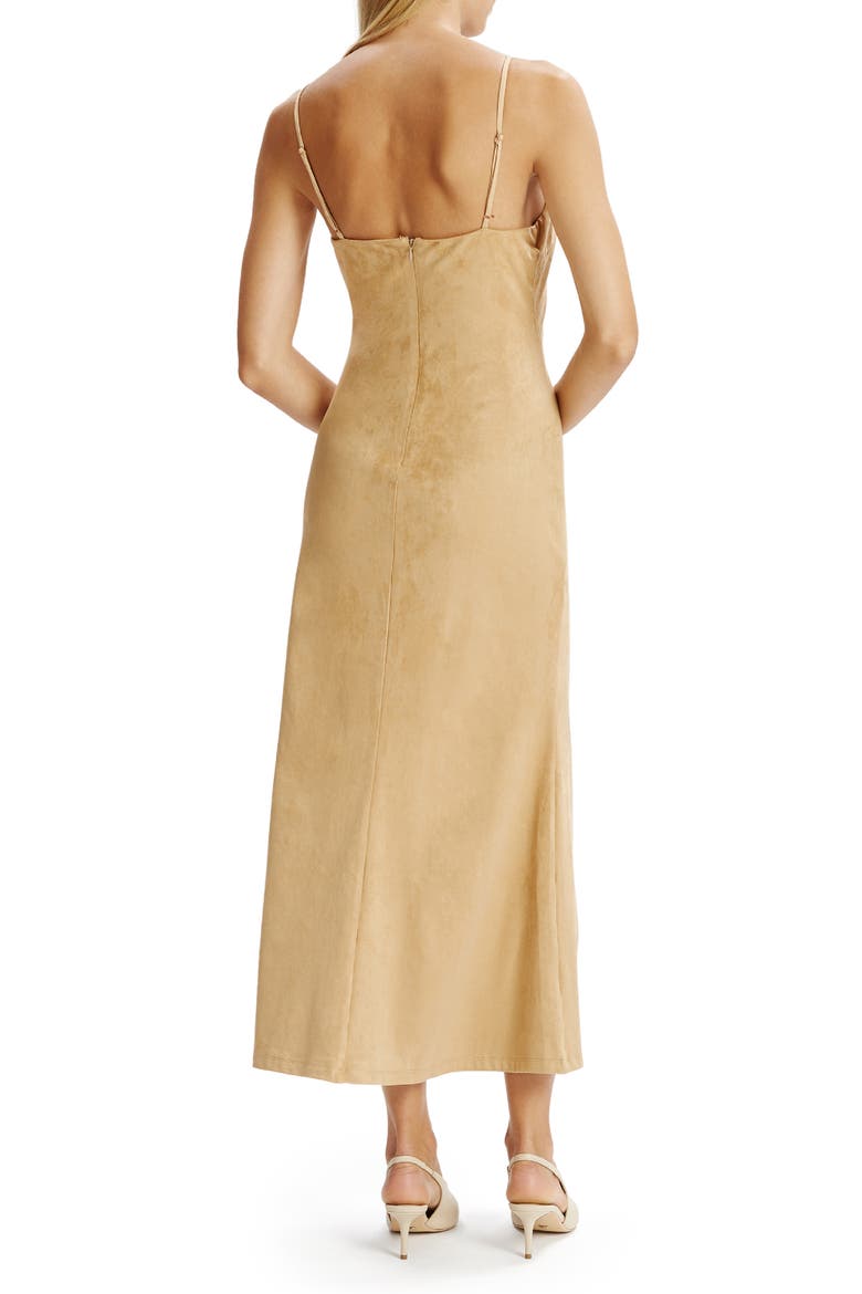 Nadira Faux Suede Midi Dress, Alternate, color, SOFT CAMEL