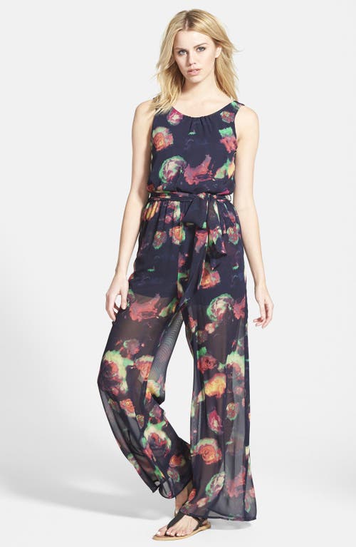 Astr The Label Tie Waist Wide Leg Jumpsuit