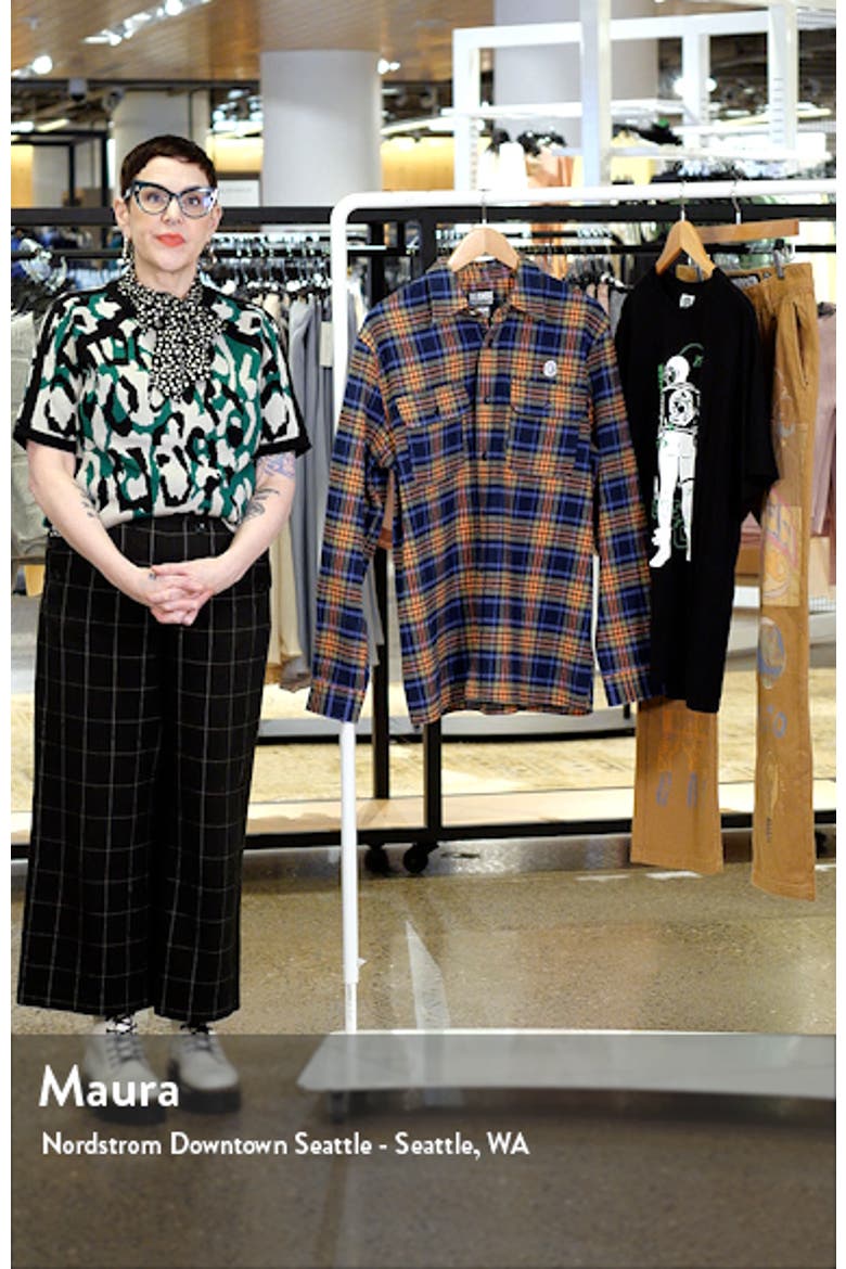 Contact Plaid Logo Appliqué Flannel Overshirt video