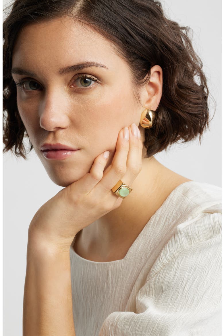 Wide Oval Resin Signet Ring, Alternate, color, SEAFOAM- GOLD