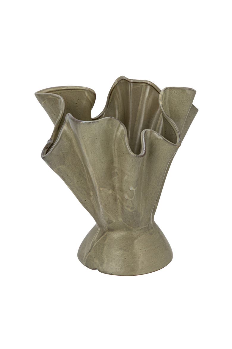 Ruffled Vase, Main, color, Green