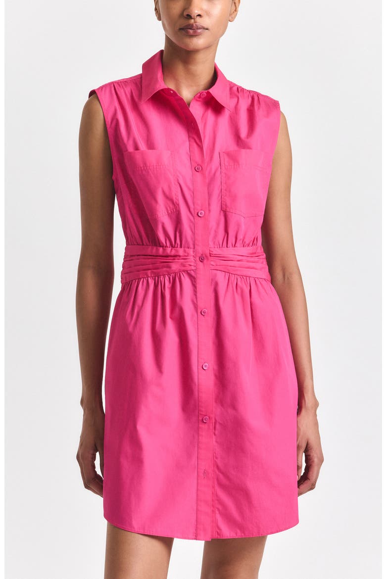 Cora Sleeveless Cotton Shirtdress, Alternate, color, MAGENTA
