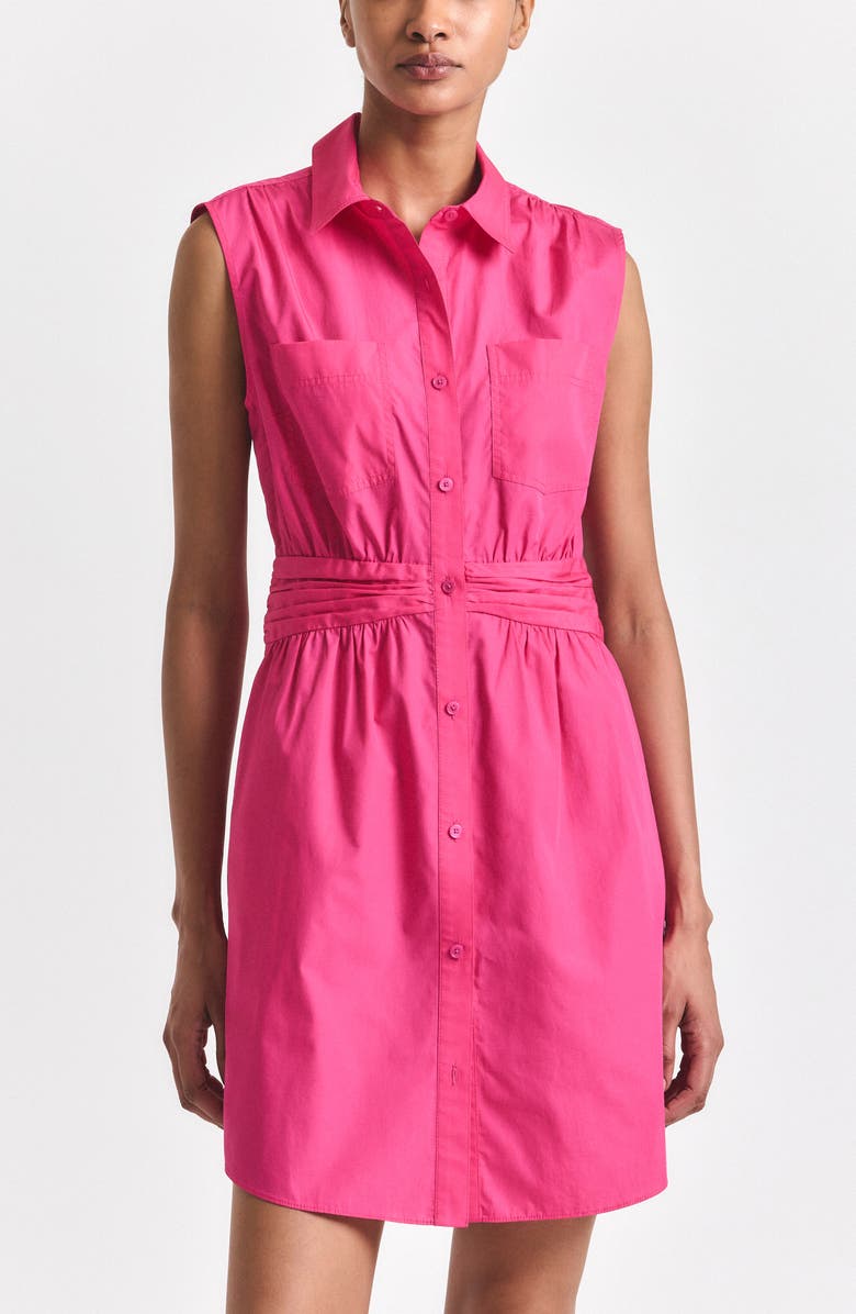 Derek Lam 10 Crosby Cora Sleeveless Cotton Shirtdress, Alternate, color, Magenta