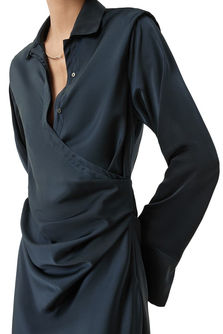 Tira Long Sleeve Mini Shirtdress, Alternate, color, COLLEGIATE BLUE