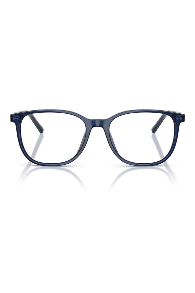 53mm Pillow Optical Glasses, Main, color, TRANSPARENT BLUE / DEMO LENS
