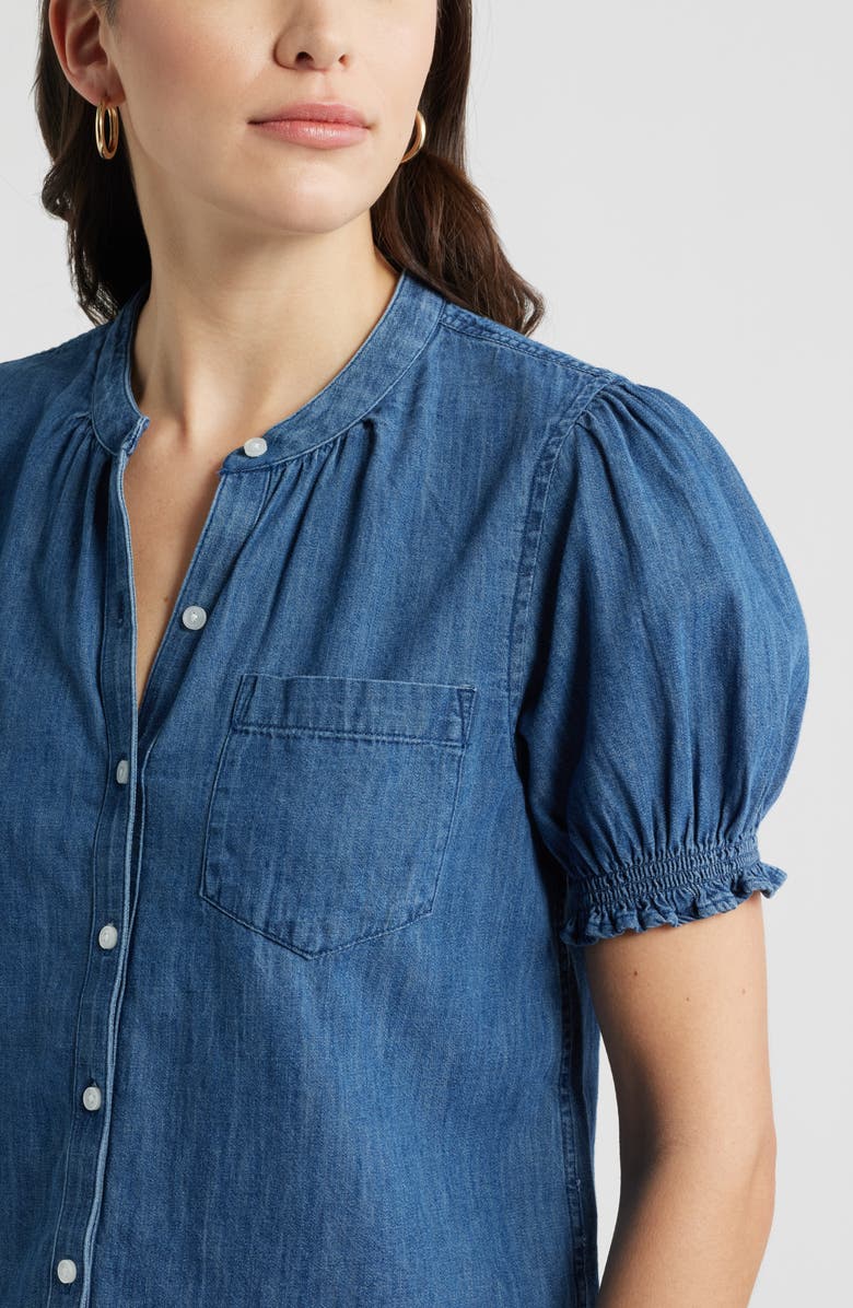 Caslon<sup>®</sup> Chambray Button-Up Shirt, Alternate, color, Dark Wash