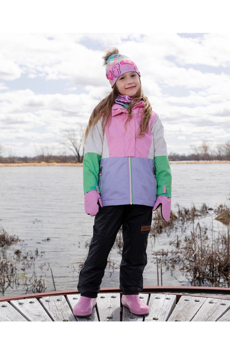 Deux par Deux 3-in-1 Two-Piece Mid-Season Colorblock Outerwear Set, Alternate, color, Pink Colorblock