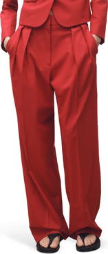 MANGO Margot Pleat Front Straight Leg Pants