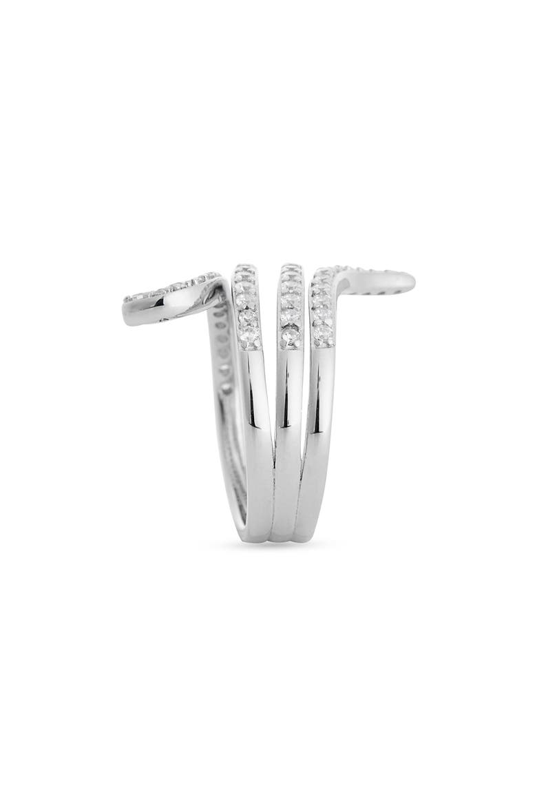 Cubic Zirconia Pavé Coil Ring, Alternate, color, CLEAR- SILVER