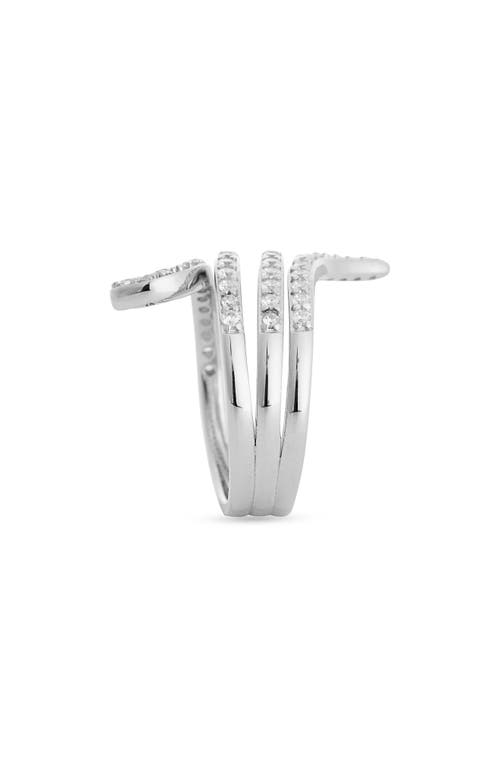 Nordstrom Rack Cubic Zirconia Pavé Coil Ring In Silver