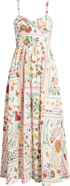 MOON RIVER Floral Cotton Midi Sundress