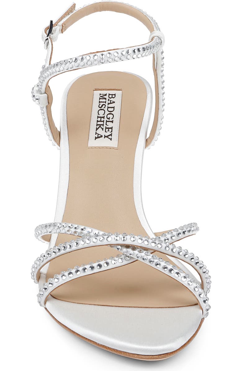 Badgley Mischka Collection Julietta Ankle Strap Sandal, Alternate, color, White Satin