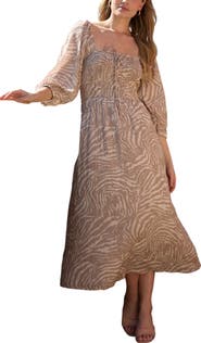 Lily and Lionel London Lauren Shirred Bodice Banana Print Maxi Dress