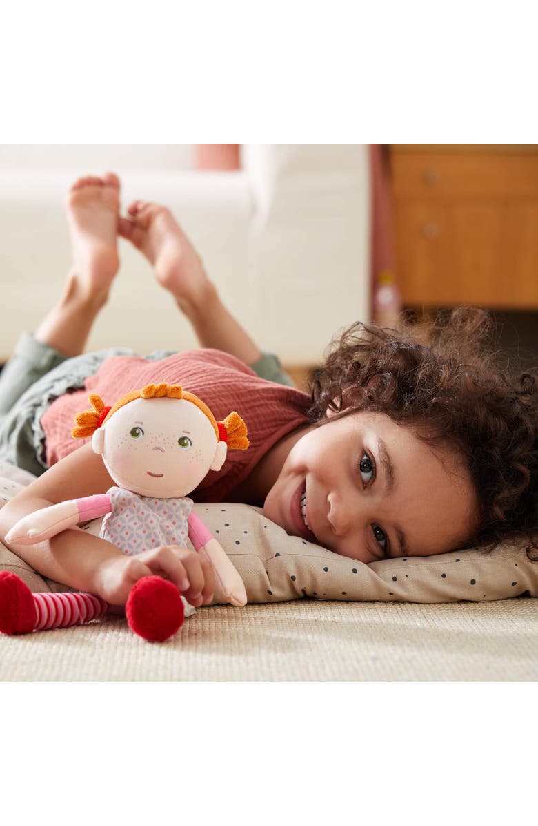 HABA Soft Baby Doll Roya - 10" Rag Doll with Red Pigtails, Pink Dress - Machine Washable HABA Doll - Ideal Soft Doll for 2 Year Old Girls, Alternate, color, Multi