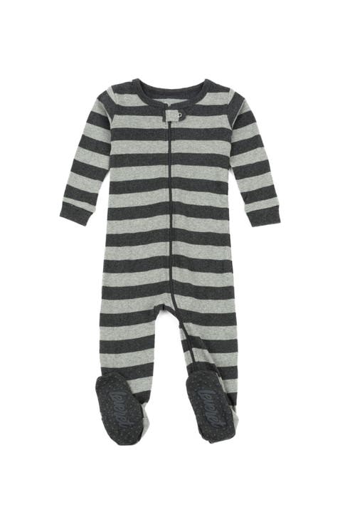 Footed Printed Cotton Pajamas, Solids, Stripes & Tie Dye (Baby)