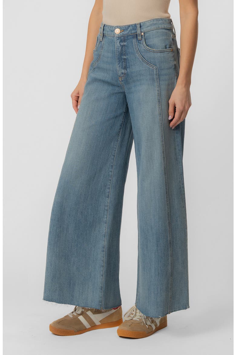 Blake Raw Hem High Waist Super Wide Leg Jeans, Alternate, color, WISTFULNESS