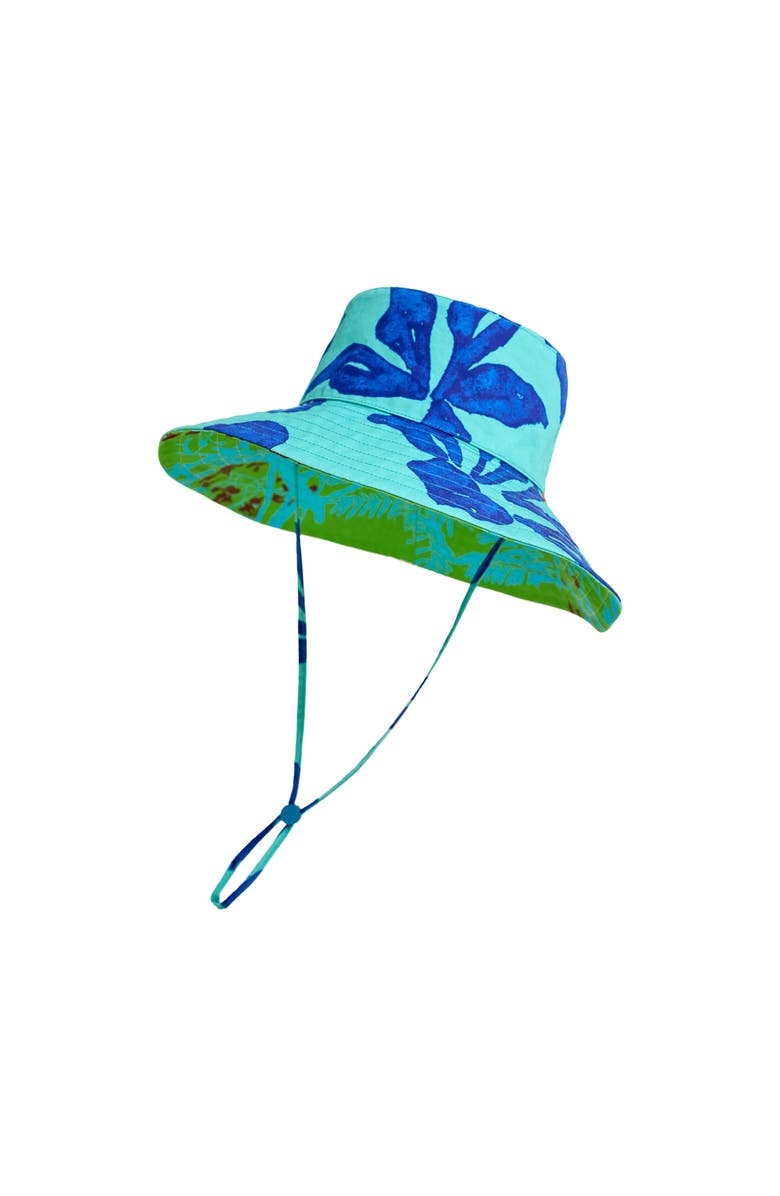 Lost Pattern "Tropical Bliss" Reversible Sun Hat, Main, color, Ocean Blue