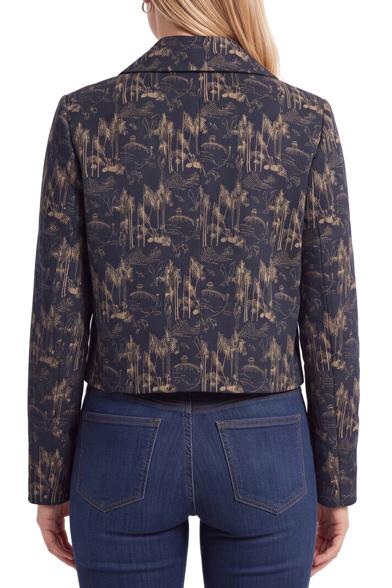 Toile Cropped Jacket, Alternate, color, NAVY TOILE