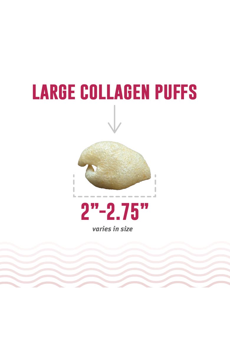 Collagen Puffs Baked Beef Collagen W/ Dehydrated Kelp 2.5oz, Alternate, color, Brown