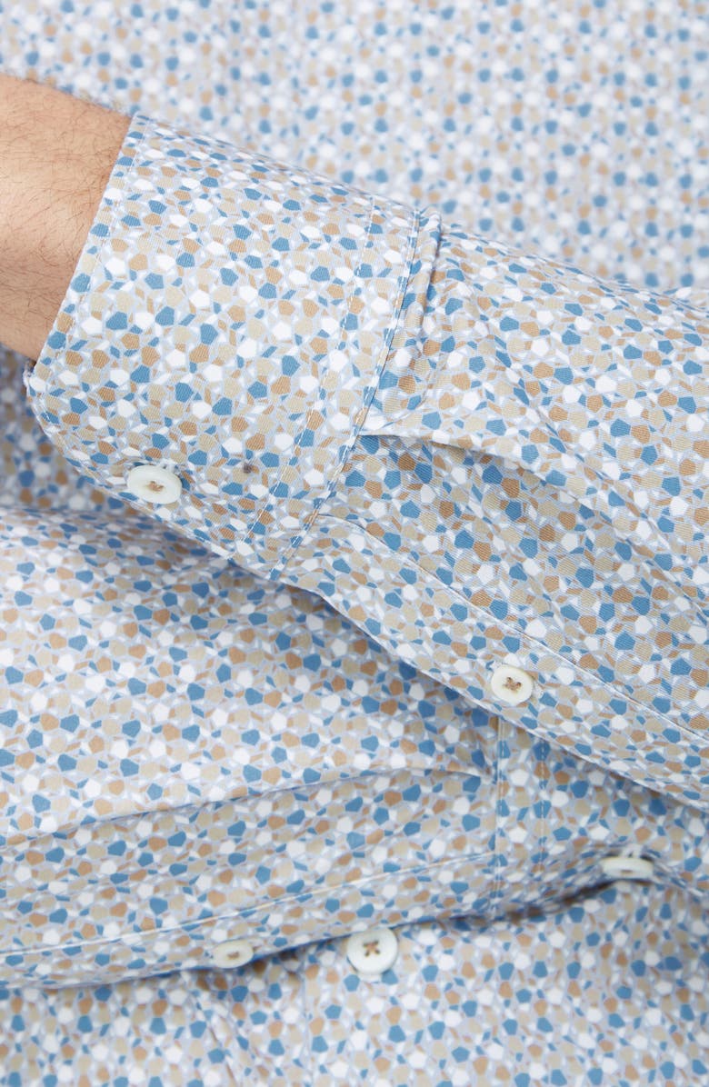 Bugatchi James OoohCotton<sup>®</sup> Mosaic Print Button-Up Shirt, Alternate, color, Cinnamon