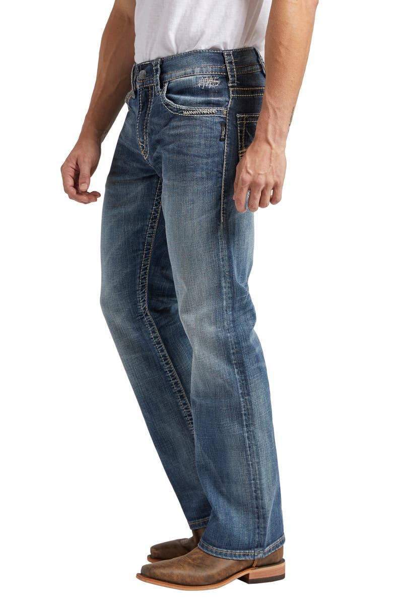 Silver Jeans Co. Zac Relaxed Fit Straight Leg Jeans, Alternate, color, 
