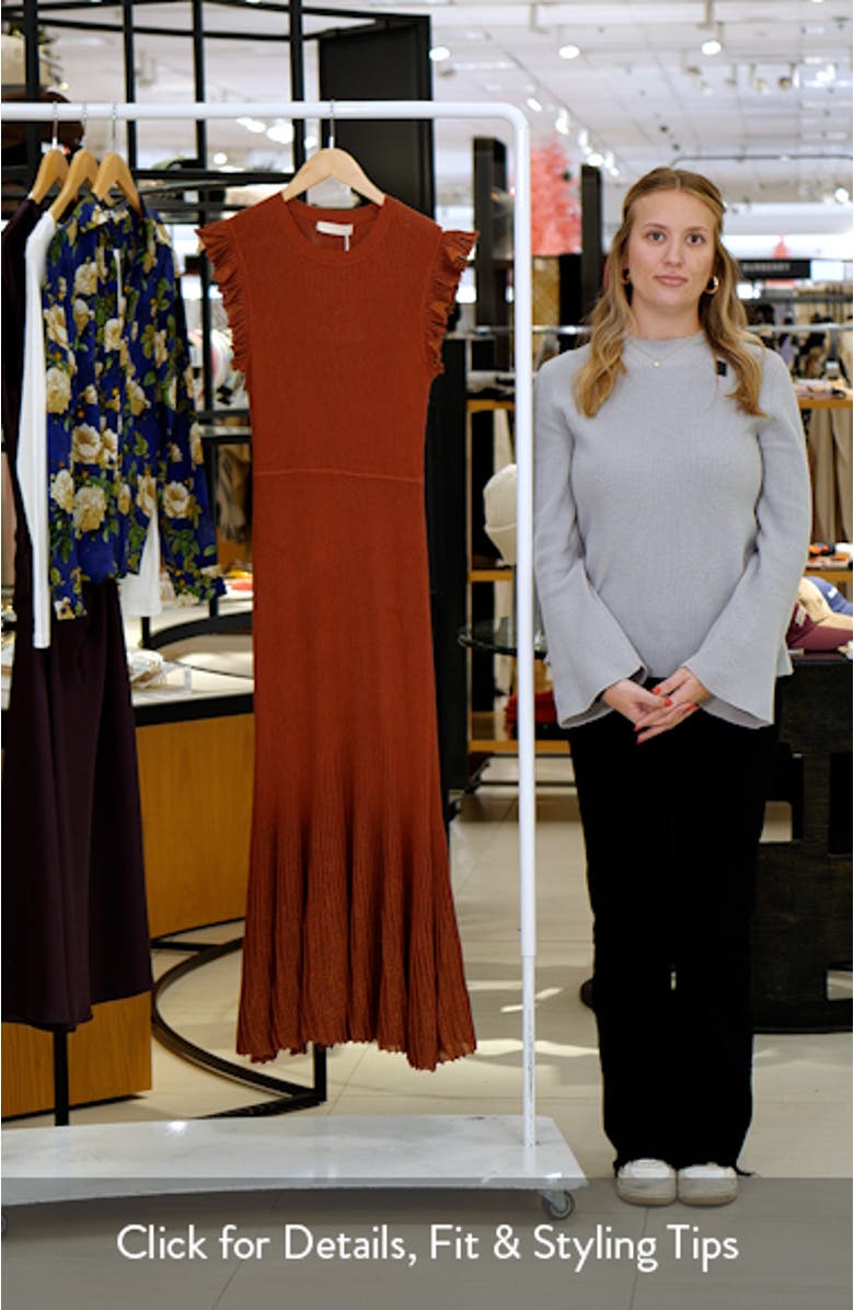 Noelle Metallic Knit Dress, sales video thumbnail