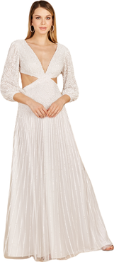 LARA New York Long Sleeve Cut Out Wedding Dress